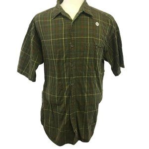 Outfitters Expedition Mens XL Green Plaid S/S Cotton Button Front Shirt